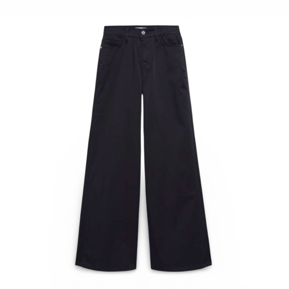 FRAME Denim Le Palazzo Sateen - Black NWT - Picture 2 of 7